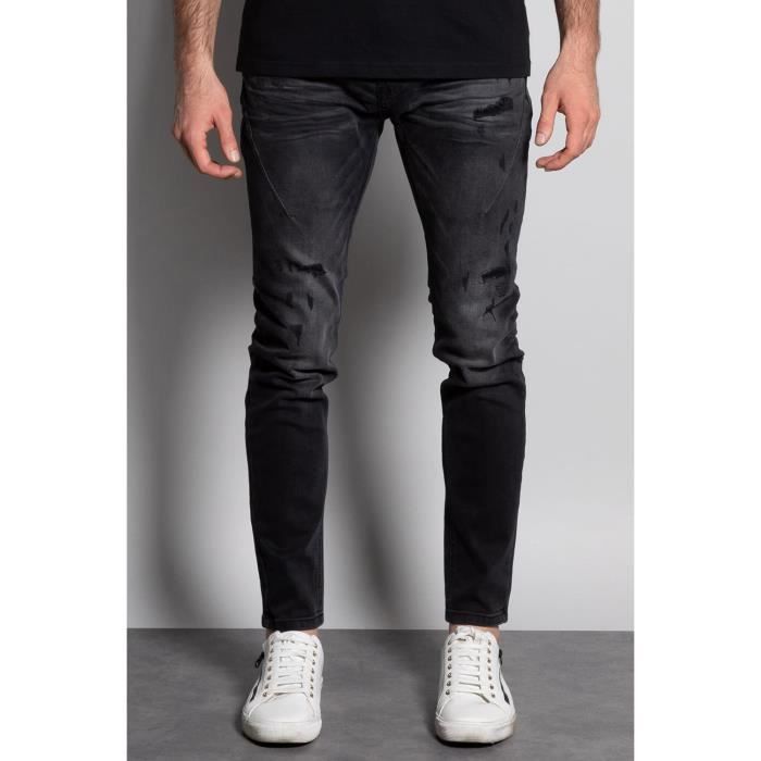 DEELUXE Jeans skinny effet destroy EBONY Black Used