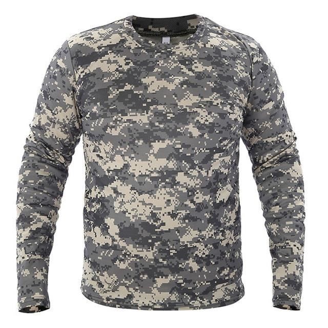 Zencart Vêtements Nouveau Automne Printemps Hommes à Manches Longues Tactique Camouflage T-shirt Camisa Masculina Séchage Rapide