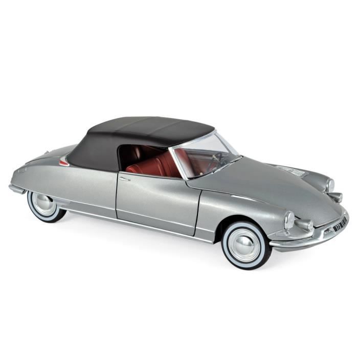 Miniatures montées - Citroen DS 19 cabriolet gris perlé - Chapron 1961 1/18 Norev