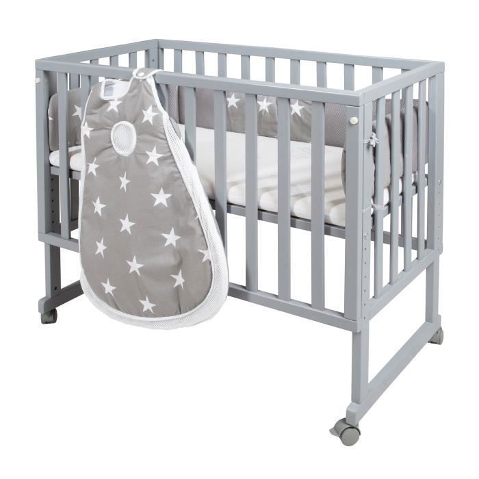 ROBA Berceau Cododo -safe asleep®- 3 en 1 + Matelas + Tour de lit et Gigoteuse Gris