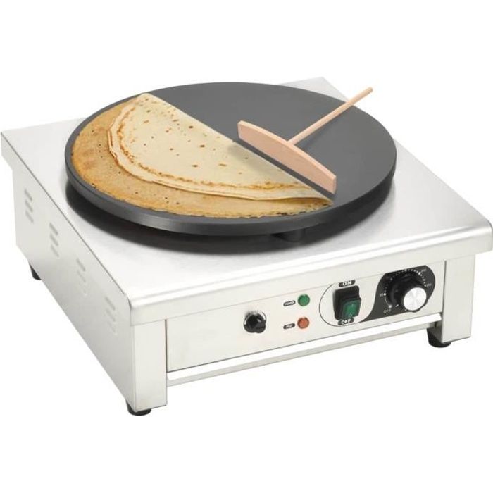 Crêpière électrique avec bac de récupération 40 cm 3000 W