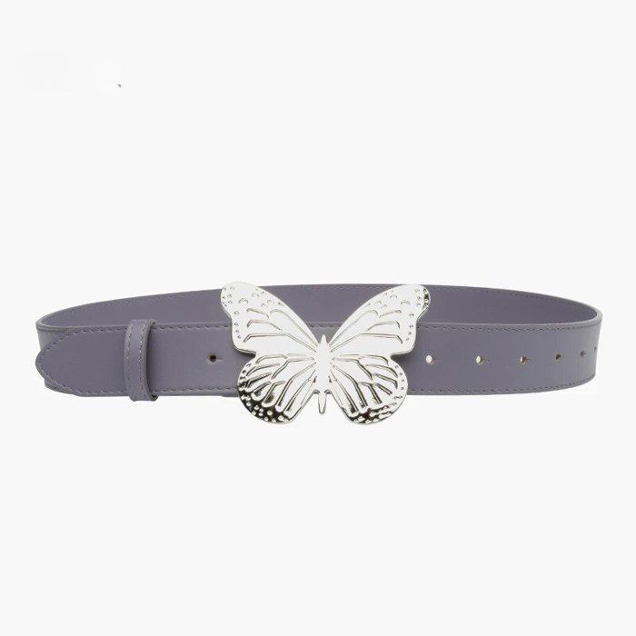 Ceinture à boucle en cuir noir skinny avec strass - vintage - M / L - France