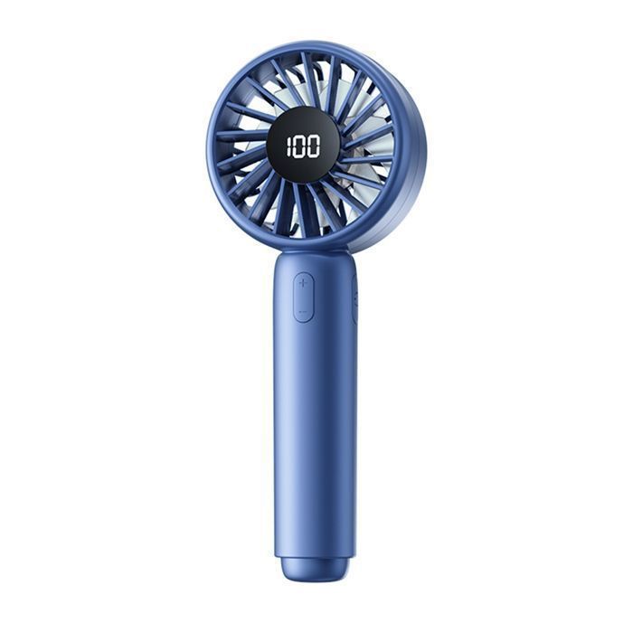 Mini Ventilateur Portatif - TECHSUIT - Rechargeable USB - Affichage LED - Haute Vitesse - Bleu - Techsuit
