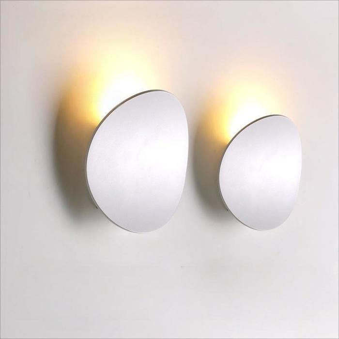 WOTTES Applique Murale Interieur Blanc Chaud Lampe Murale LED Moderne Applique Murale Noir pour Chevet Bureau Lecture Blanc 2pcs