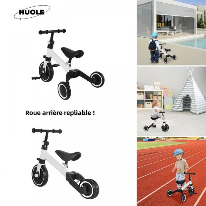 Tricycle Évolutif Bébé 10 Mois à 3 Ans - Draisienne Sans Pédales, Apprentissage Équilibre