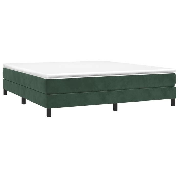 Cadre de lit double - UU - sans matelas - vert foncé 160x200 cm - velours LL0000150558