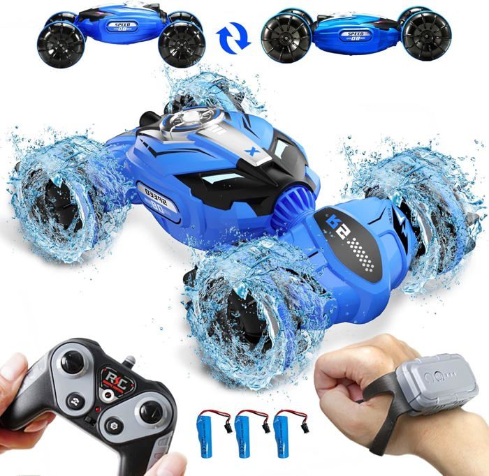 Voiture Télécommandée Amphibie Snookids - 4WD Tout Terrain étanche - 2.4GHz 360° - Enfants 8-12 Ans