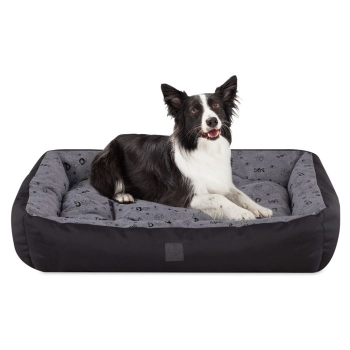 Comparer les prix de Lit pour Chien Panier Coussin Canapé M 95x75 cm Grande Taille Gris Motif PET ZEN Étanche Lavable
