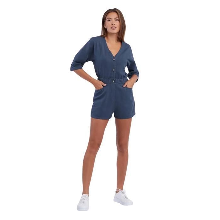 Combinaison Courte Warehouse Bleu Marine Avec Ceinture - Taille US 6 (UK 10) - Neuf étiqueté