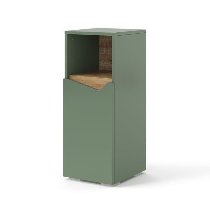 Armoire Midisch Marelle 30x74.5cm avec porte et compartiment ouvert Vert/Chêne Artisan Vicco 54400