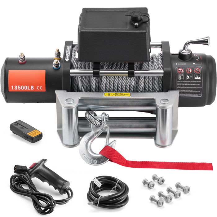 Treuil Électrique 850W - Capacité 400kg | Câble 12m | Télécommande Radio 100m | Pour Garage, Atelier, Chantier