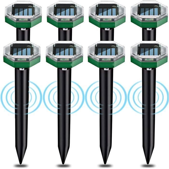 8 Répulsifs Taupe Ultrason Solaire IP65 - Anti Taupes Efficace Pour Jardin