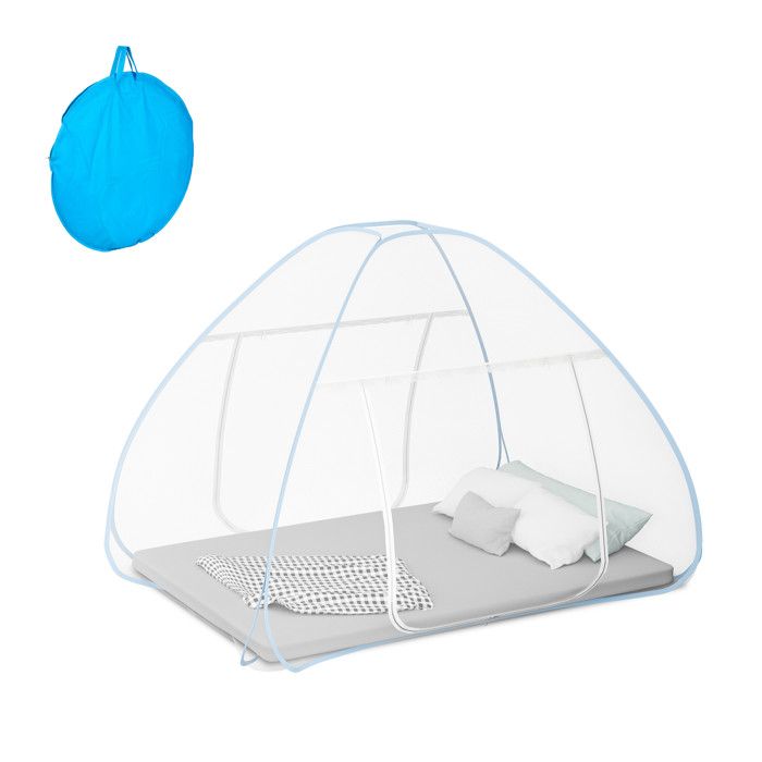 Moustiquaire Dôme Pop-up TERRE JARDIN Pour Lit 200x150cm - Blanc, Protection Anti-moustiques