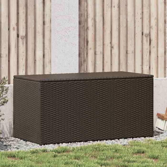(Brun)Boîte de rangement de jardinCoffre de stockage Extérieur - résine tressée 100x50x50 cm marron 849158