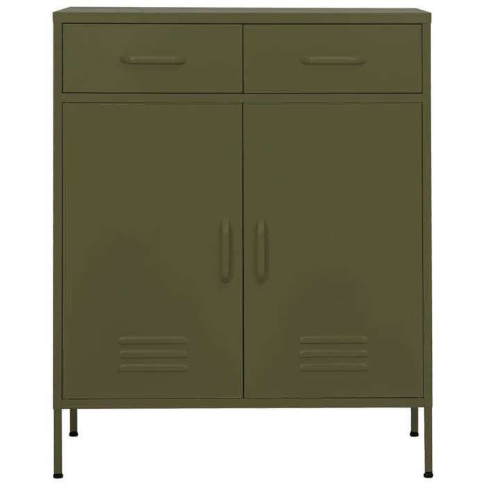 SALE 2026Armoire de Classement - WINWIN - Pour bureau/salon - Armoire de rangement Vert olive 80x35x1015cm Acier 23.4 Kg 3054411