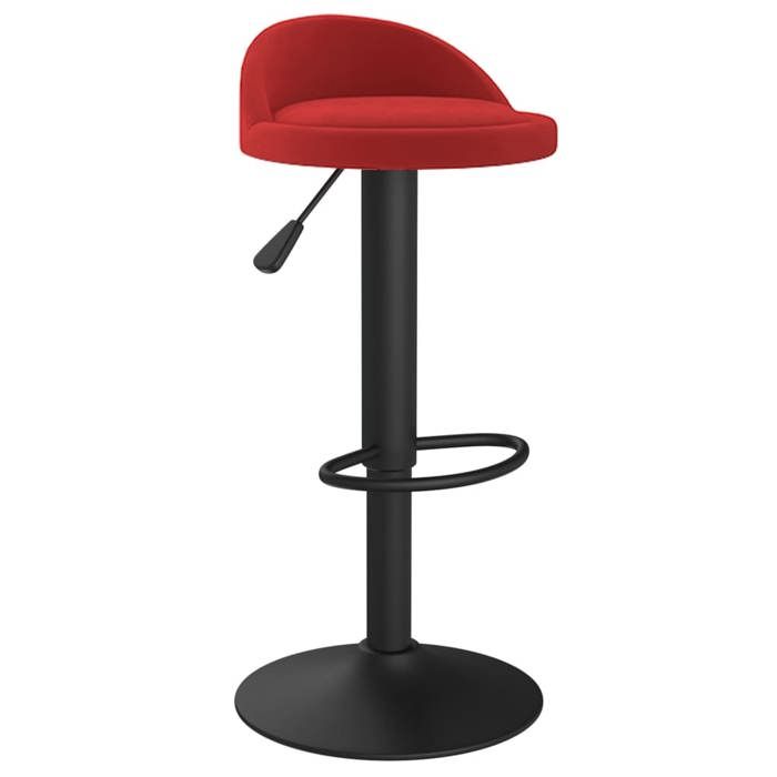 NEUF 2026 CHIC Tabouret de bar SWEETY 1 PC CHAISE HAUTE Rouge bordeaux Velours 36x38x(72-94) cm CCC1822