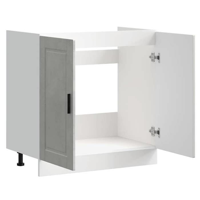 Moderne Armoire base pour évier SWEETY Meuble-lavabos Porto gris béton bois ingénierie 80x46x81.5 cm MM1822