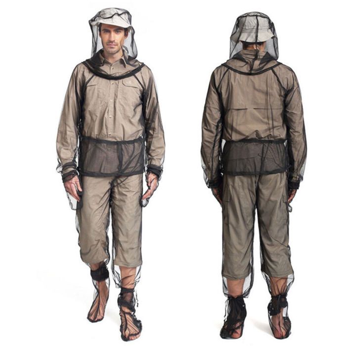 Combinaison dapiculteur S/M protection contre les moustiques maille ultralégère vêtements à capuche pour tout le corps avec