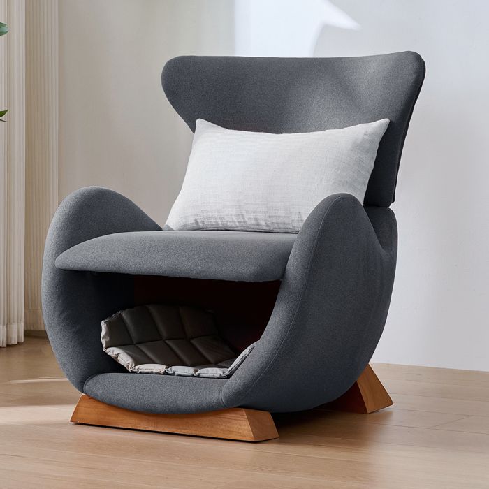 Fauteuil lounge design - Forme requin-baleine - Adapté aux animaux - Tissu anti-griffes - 66x69x76 cm