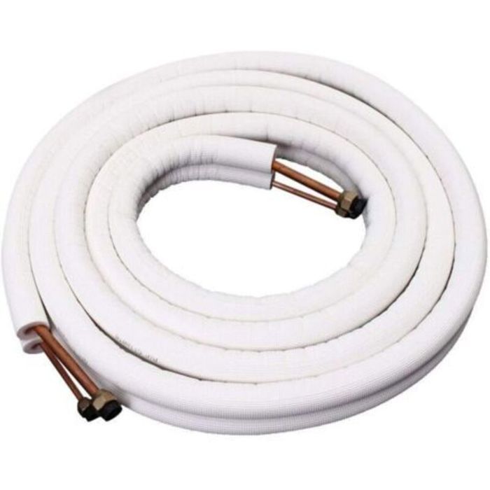 Liaison cuivre 1/4-3/8 2m - Tuyau En Cuivre Isolé - Climatiseur Tuyaux Raccords - double paire de tubes à bobine