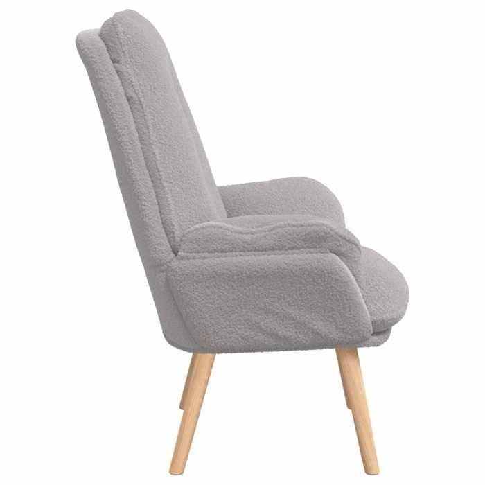 Confortable fauteuil Gris clair 69x74x93 cm avec manuel de montage Tissu Sherpa__21557