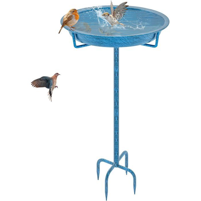 Bain doiseaux abreuvoir extérieur et mangeoire pour oiseaux - Hauteur 92CM structure en fonte métallique - Style vintage