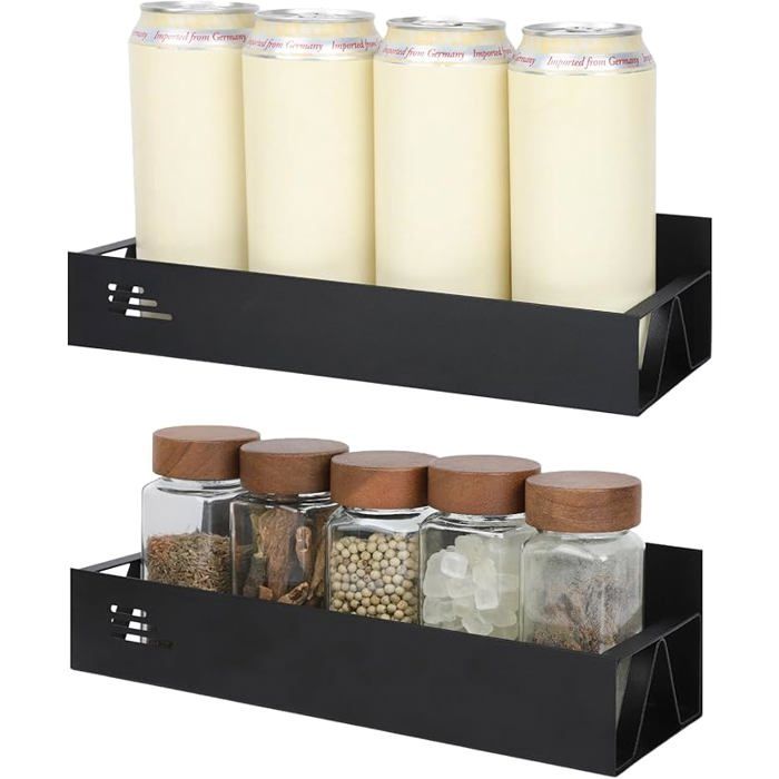 Étagère Magnétique 2 Pièces Etagère Réfrigérateur Etagere Frigo Range Epice pour Rangement et Organisation de la MEUBLE A EPICES