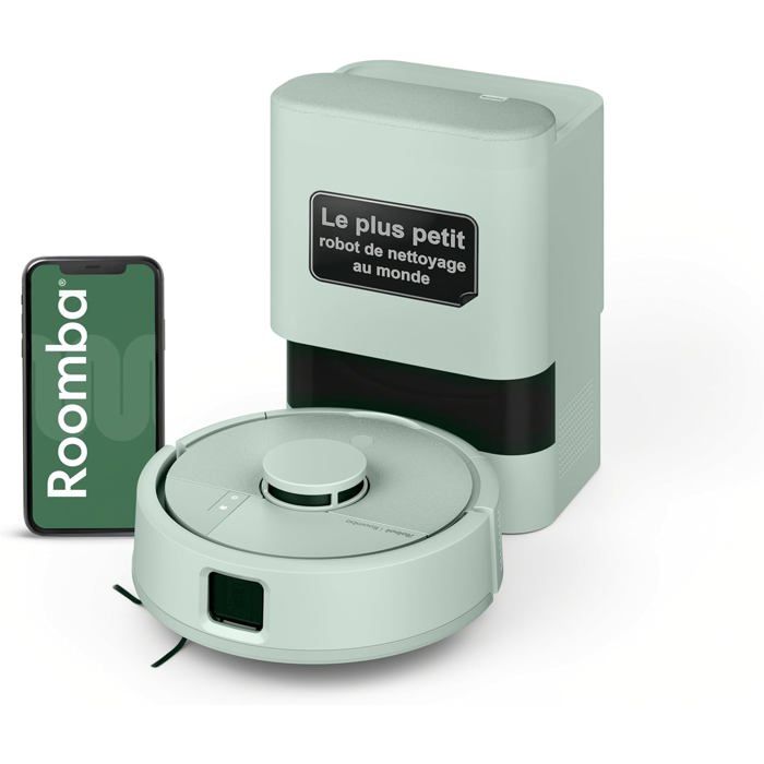 Roomba Mini Robot Aspirateur Et Laveur + Base AutoemptyVert Menthe