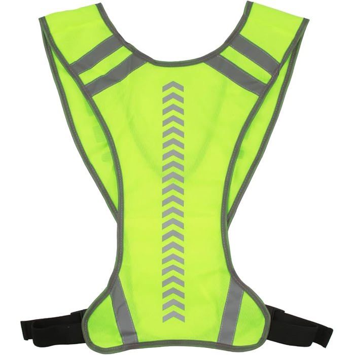 Gilet Réfléchissant VONJUMA – Jaune Fluo, Taille Unique 52x56cm, Respirant, Pour Running, Vélo, Moto