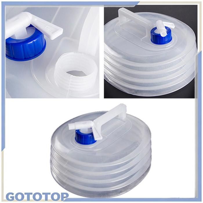 GOTOTOP pichet de stockage deau GOTOTOP Récipient deau de camping Récipient deau pliable avec robinet en plastique de sport dos