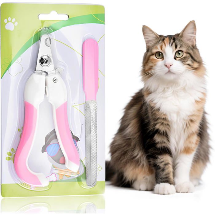 Coupe Griffes Chat et Petit Chien avec Lime à OnglesCoupe Ongle Professionnel pour Lapin et Petits AnimauxPoignée Incurvée