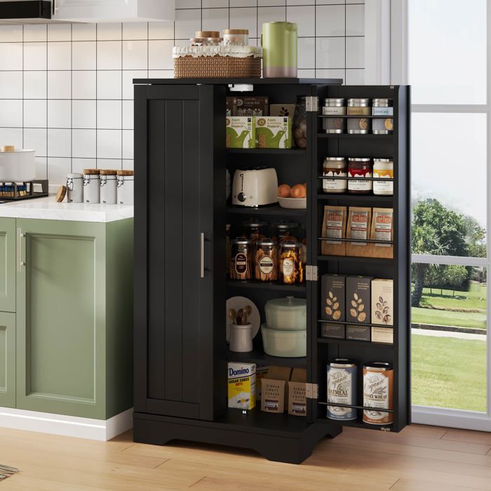 Meuble de cuisine 120x40x60 cm Noir MDF avec LED et rangement