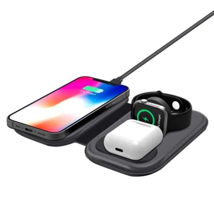 Chargeur Sans Fil 4-En-1 15W Pad De Charge Qi Support Casque De Dock De  Charge Rapide Pour Apple Watch Airpods Téléphone Portable - Cdiscount  Téléphonie