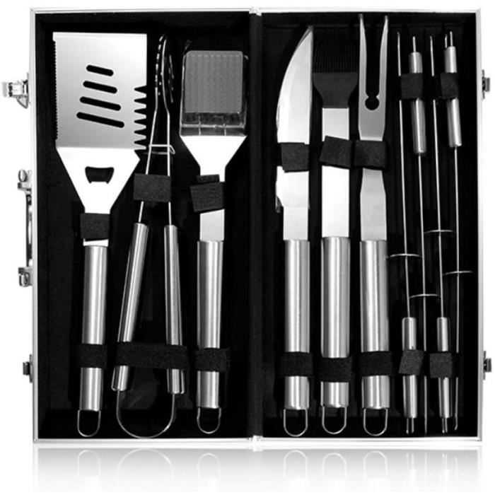 Spatule Barbecue 7 En 1 En Acier Inoxydable - Avec Fourchette, Couteau, Décapsuleur, Outil à Brochettes - Longueur 44 Cm - Cadeau Pour Papa, Fête Des Pères
