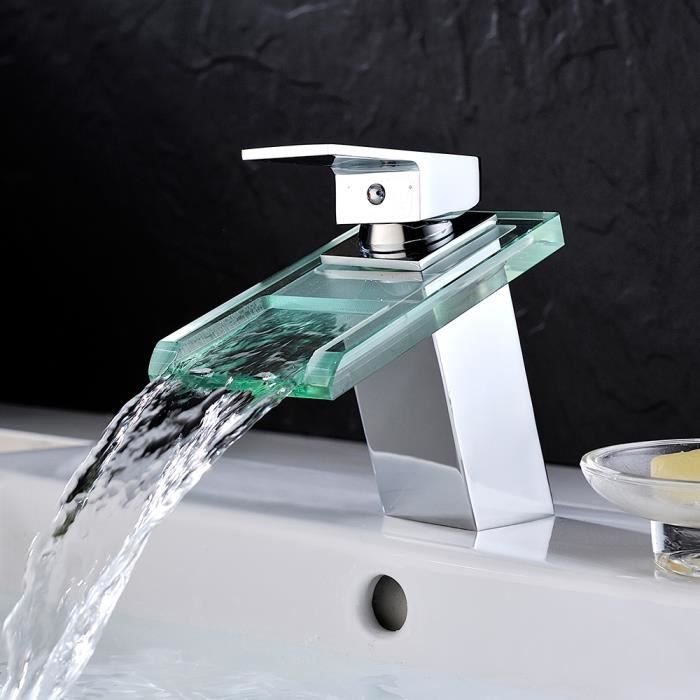 Robinet Salle De Bain,Mitigeur Lavabo Cascade En Acier Inoxydable