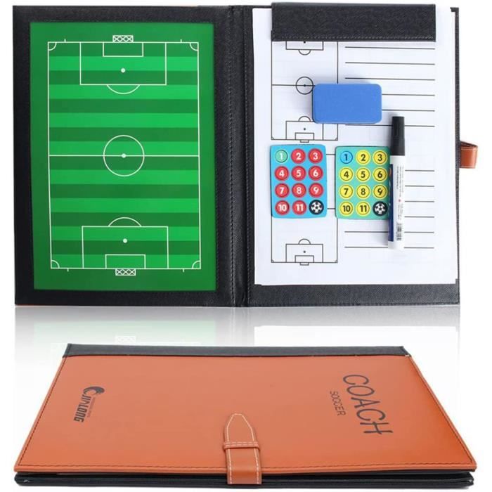 CHSEEO Ensemble magnétique pour entraîneur de football, comprend 24 pièces magnétiques rondes, un sac de rangement, 3 marqueurs magnétiques effaçables à sec avec gomme pour tableau d'entraîneur de