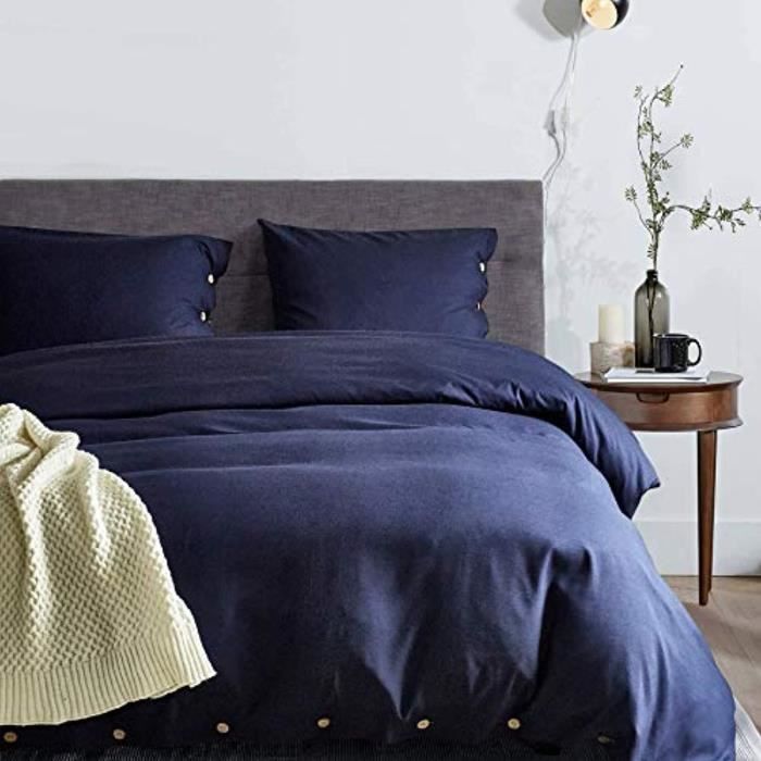 90 Gsm Double Drap de Lit Reine Taille Microfibre 240 CM X 220 CM
