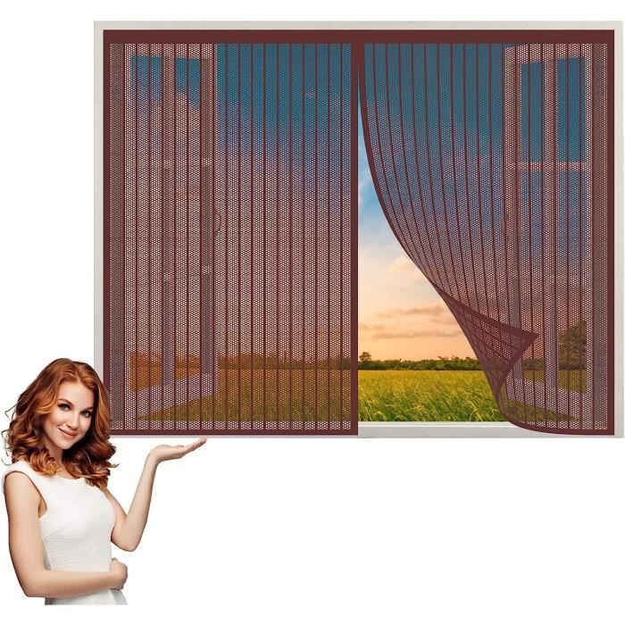 Store Moustiquaire Magnétique Noir - Pour Porte Ou Balcon, 100x210cm