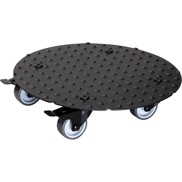 Wagner Support à Roulettes Pour Pot De Fleurs Chrome 30 Cm - Porte Plante Mobile Charge 60 Kg - Argenté Brillant