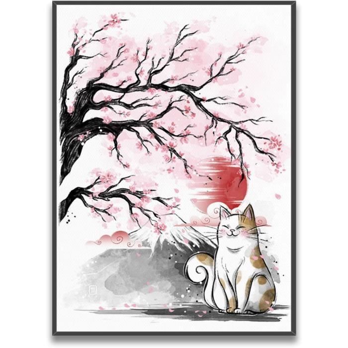 Tableau Sur Toile Art Asiatique – 50 X 70 Cm – Neuf – Graphique & Peinture