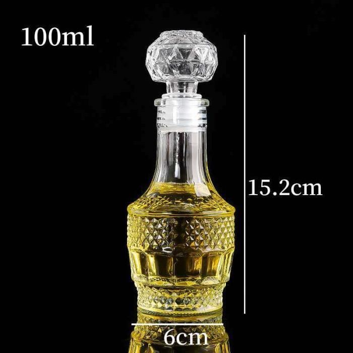 Dornberger - Mini Carafe Carrée - Lot De 2 - 150 Ml Par Carafe - Carafe à Décanter En Verre Avec Bouchon - Gamme Stephanie - Set Décanteur Chic Pour Vin