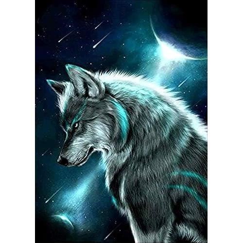 Kit Diamond Painting Loup 5D - 35x35cm - Art DIY Avec Strass - Déco Murale Animaux