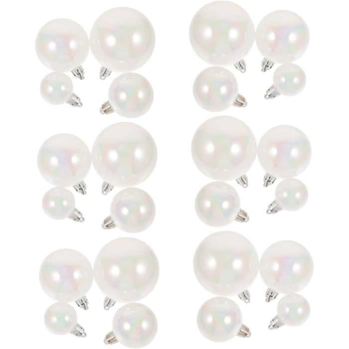 Boules De Noël Irisées Transparentes - Lot De 30 Boules Incassables 3/4/5/6 Cm - Décorations Brillantes Pour Sapin & Maison