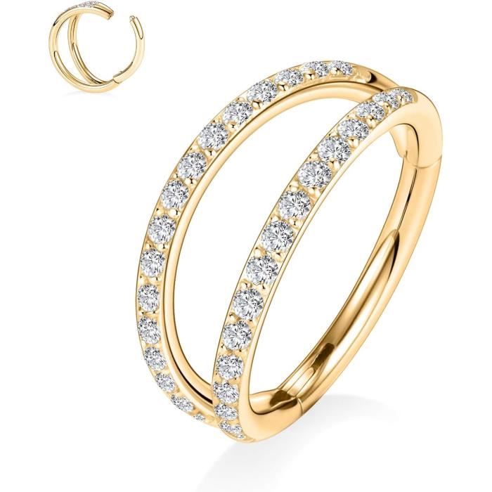 Anneau Nasal Septum En Or Rose - Dreireiher - Diamètre 1,2 Mm - Neuf Avec étiquettes