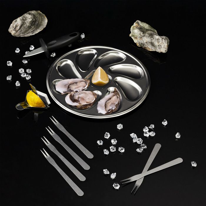 Coffret à Huîtres - Cook Concept - 9 Pièces - élégant - Gris