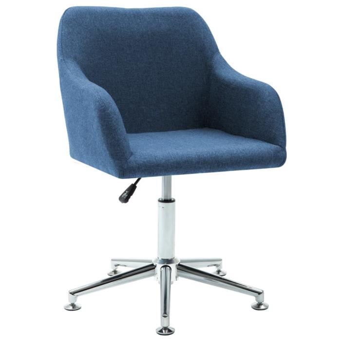 Chaise Pivotante De Bureau Bleu Tissu Achat Vente Chaise De Bureau Cdiscount