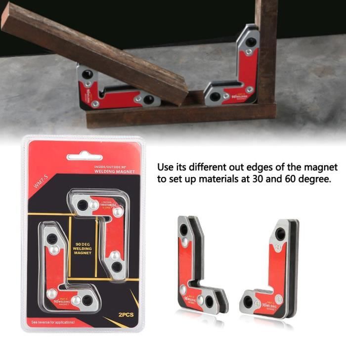 2Pcs Aimant de Soudeur,Aimant Soudure avec Interrupteur,Titulaire de Soudure Magn/étique 45/°//90/°//135/°,pour Soudure