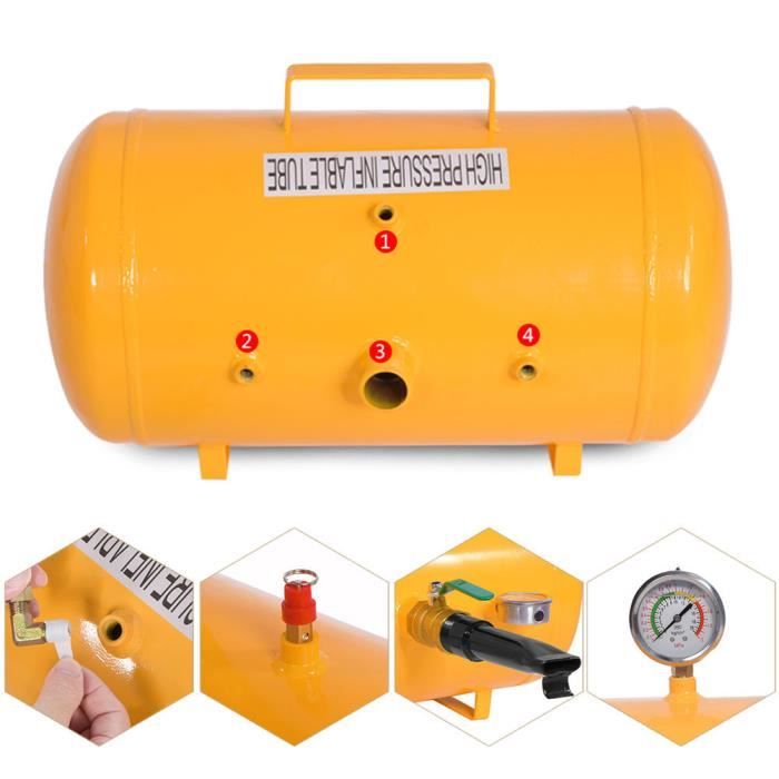 Réservoir D'air Portable 20L - Gonfleur De Pneus Voiture/moto Jusqu'à 10 Bars, Avec Manomètre Et Soupape De Sécurité - 13