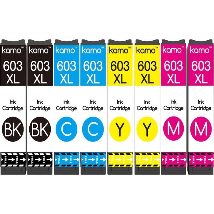 Kamo 603 XL Pack de 8 Cartouches d'encre Compatible avec 603 603XL Cartouche,  pour Expression Home XP-2100 XP-2105 XP-3100 XP-[26] - Cdiscount  Informatique
