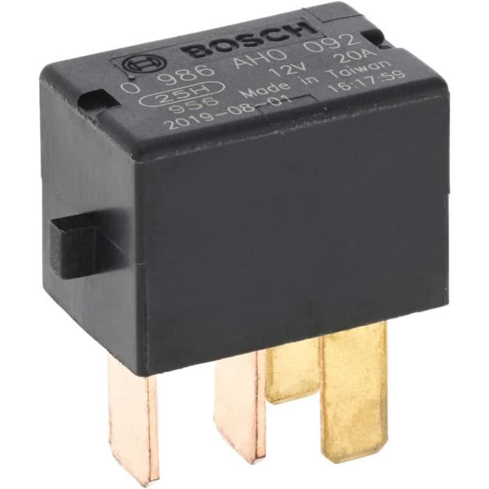 Micro-relais Bosch 12V 20A 4 Bornes - Pour Circuit Véhicule, Haute Résistance (-40°C à +125°C), IP5K4